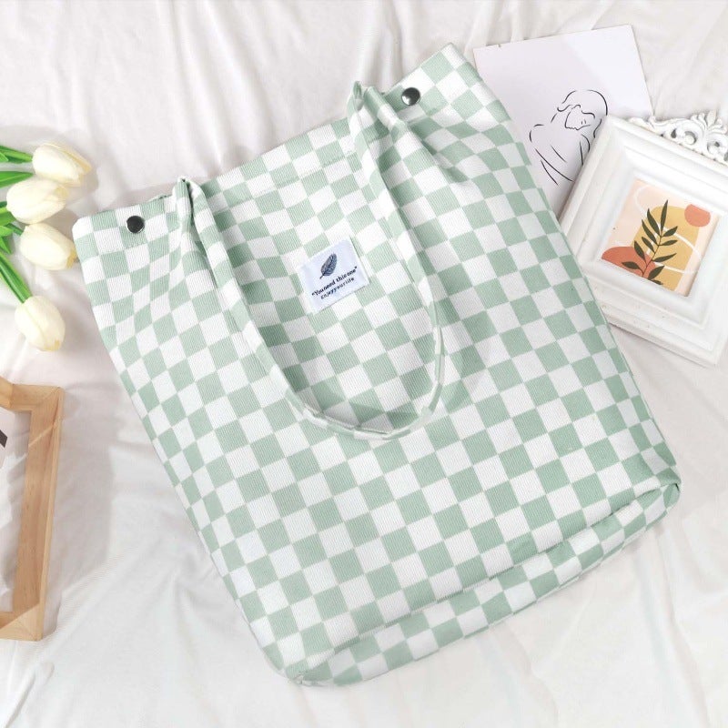 Modern Minimalist Corduroy Tote Bag - Image 1