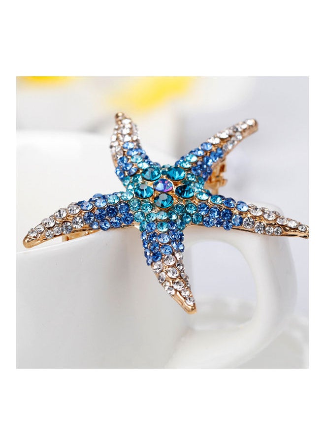NIBEMINENT - Rhinestone Beach Starfish Brooch Pin - Image 1