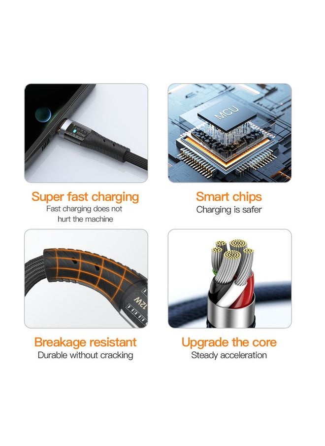 Totu TOTU CB-8-3 100W 3 in 1 USB to 8 Pin+Type-C+Micro USB Transparent Braided Data Cable, Length: 1.5m  - Image 3