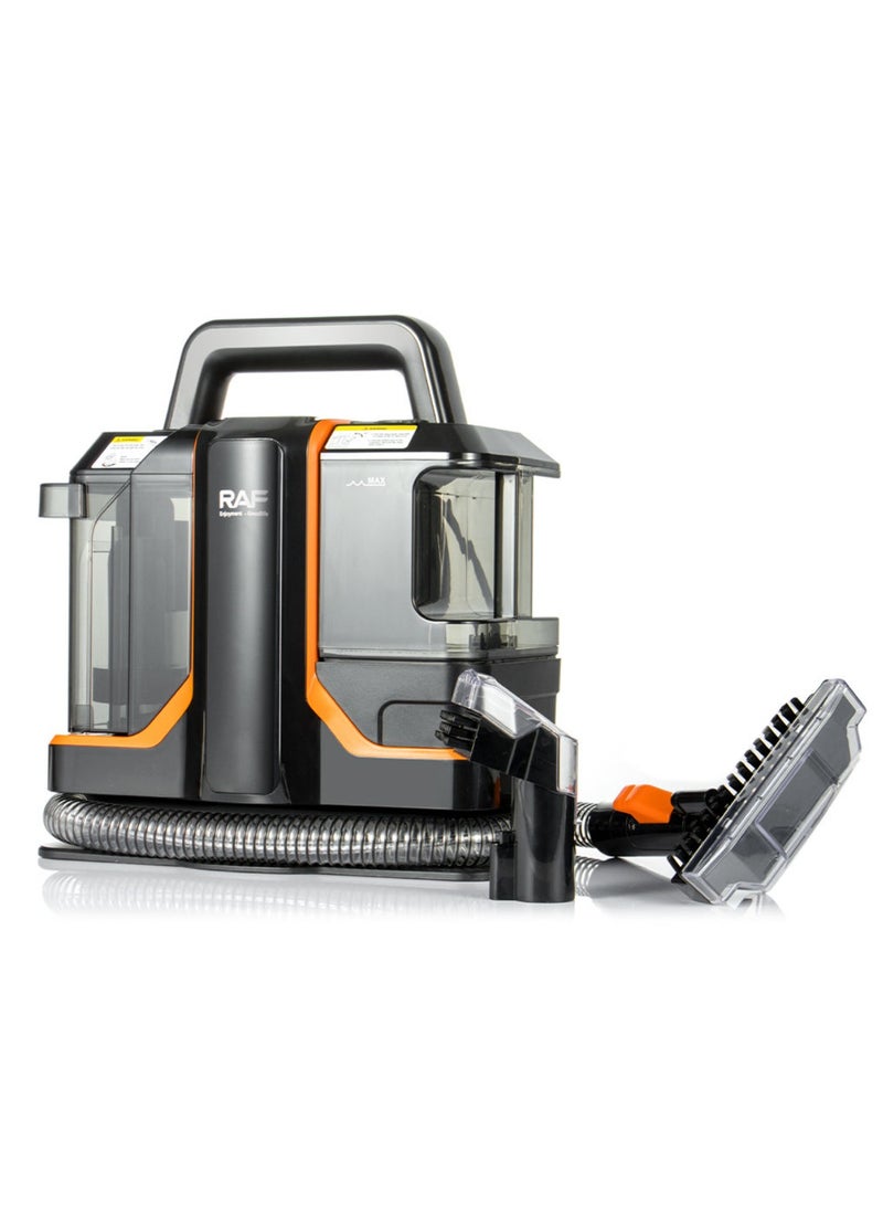 آر إيه أف منظف سجاد ومفروشات محمول بنظام خزاني مياه مزدوجة – منظف بقع مدمج، أسود وبرتقالي - Image 3