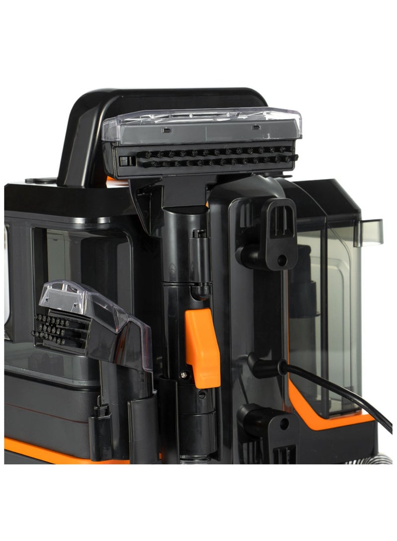 آر إيه أف منظف سجاد ومفروشات محمول بنظام خزاني مياه مزدوجة – منظف بقع مدمج، أسود وبرتقالي - Image 5