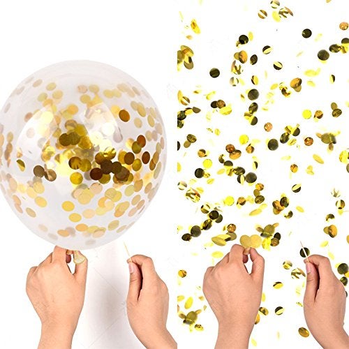 SINKSONS Gold Confetti Balloons 20 Pieces, 12 Inches Party Balloons With Golden Paper Confetti Dots For Party Decorations Wedding Decorations And Proposal (Gold) - Image 5