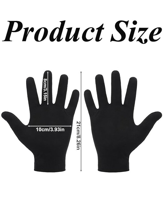 6 Pairs Black Cotton Gloves for Dry Hands Eczema SPA Moisturizing Work Glove Liners for Serving Costume Inspection - Image 3
