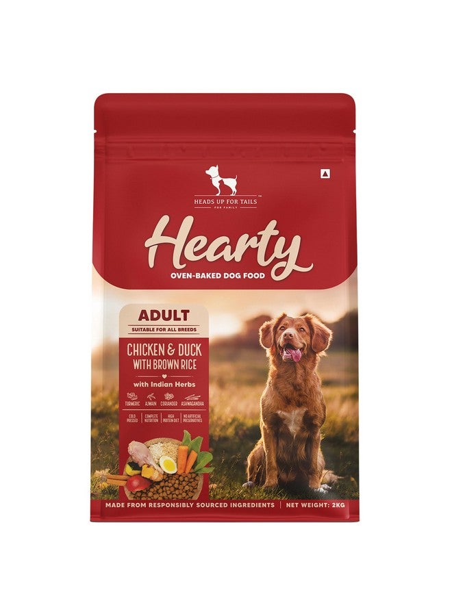 Heads Up For Tails For Tails - Oven Baked Chicken & Duck With Brown Rice Adult Dog Dry Food For All Breeds - 2 Kg | Human Grade Ingredients | Farm Fresh Dry Food | No Added Flavours - Image 1