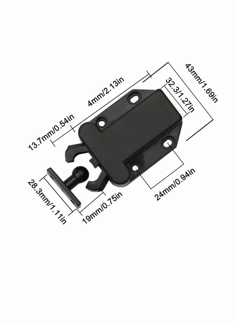 Y&D - Touch Release Catch Latch, Black Push To Open Lock With Automatic Pop-up Function Cabinet Lock, ABS Latch For Cupboard And Drawer - Image 1