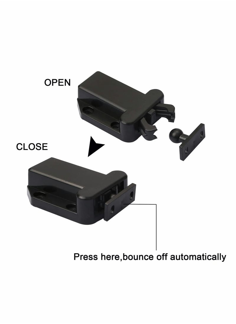 Y&D - Touch Release Catch Latch, Black Push To Open Lock With Automatic Pop-up Function Cabinet Lock, ABS Latch For Cupboard And Drawer - Image 1