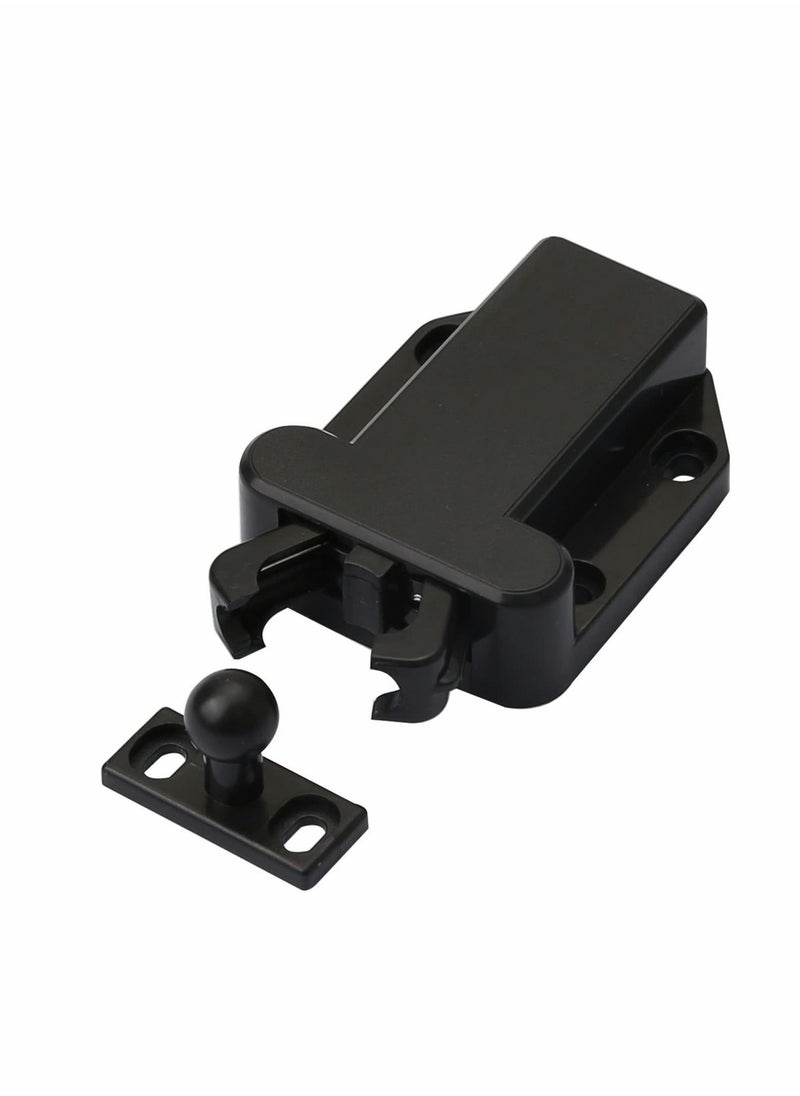 Y&D - Touch Release Catch Latch, Black Push To Open Lock With Automatic Pop-up Function Cabinet Lock, ABS Latch For Cupboard And Drawer - Image 1