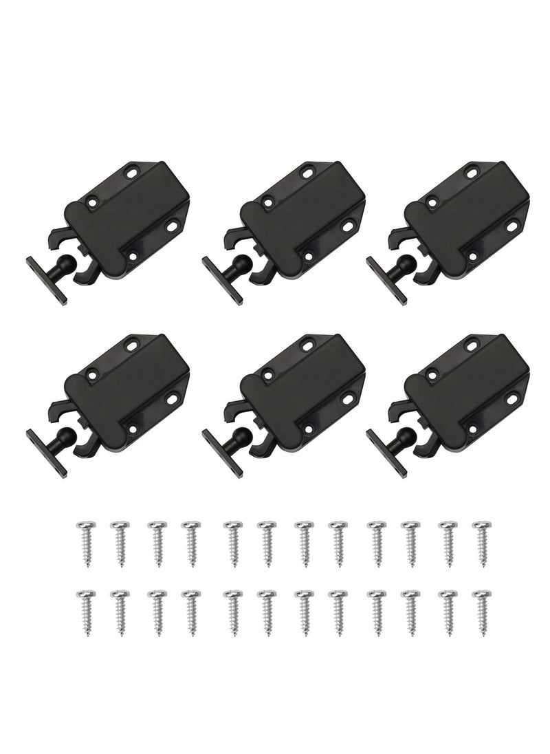 Y&D - Touch Release Catch Latch, Black Push To Open Lock With Automatic Pop-up Function Cabinet Lock, ABS Latch For Cupboard And Drawer - Image 1
