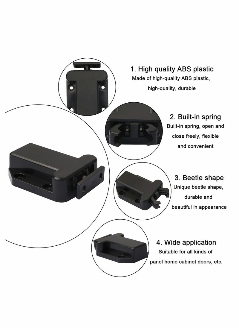Y&D - Touch Release Catch Latch, Black Push To Open Lock With Automatic Pop-up Function Cabinet Lock, ABS Latch For Cupboard And Drawer - Image 1