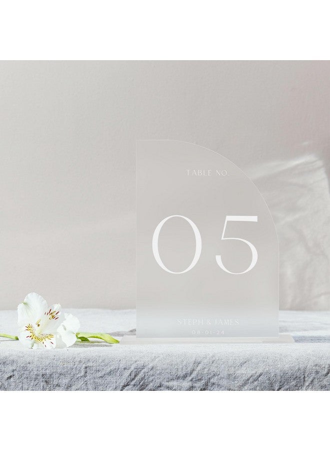 JINMURY 10 Pack Frosted Acrylic Half Arch Sign with Stand | 5x7 Inch Half Arch Acrylic Sign Blank and Base, DIY Wedding Table Numbers, Wedding Signage, Events& Parties (Frosted, 5x7 Inch) - Image 5