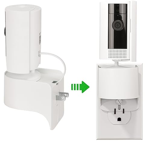 Pefecon Outlet Mount for Ring Indoor Cam (2nd Gen and 1st Gen), 2 Pack Plug-in Wall Mount Stand with Power Plug, 360 Degree Swivel and Space Saving Design (Ring Camera are Not Included) - Image 3