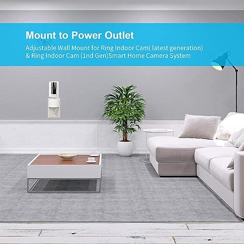 Pefecon Outlet Mount for Ring Indoor Cam (2nd Gen and 1st Gen), 2 Pack Plug-in Wall Mount Stand with Power Plug, 360 Degree Swivel and Space Saving Design (Ring Camera are Not Included) - Image 5
