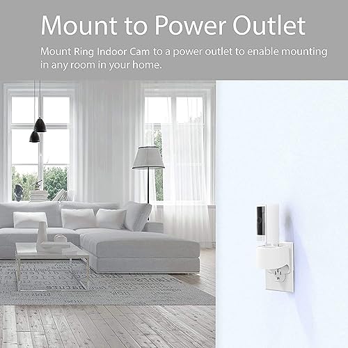 Pefecon Outlet Mount for Ring Indoor Cam (2nd Gen and 1st Gen), 2 Pack Plug-in Wall Mount Stand with Power Plug, 360 Degree Swivel and Space Saving Design (Ring Camera are Not Included) - Image 4