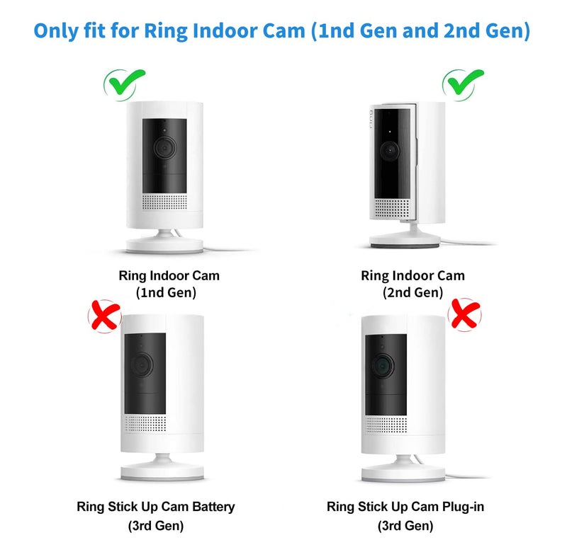 Pefecon Outlet Mount for Ring Indoor Cam (2nd Gen and 1st Gen), 2 Pack Plug-in Wall Mount Stand with Power Plug, 360 Degree Swivel and Space Saving Design (Ring Camera are Not Included) - Image 2
