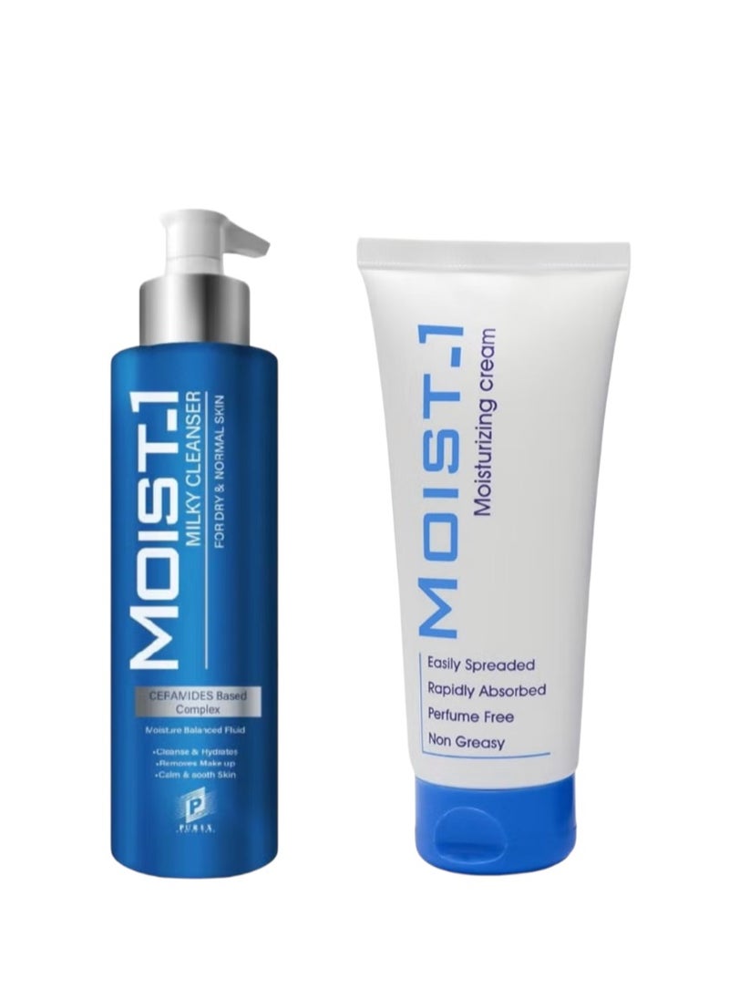 MOIST-1 - MOIST-1 CREAM + Moist-1 Milky Cleanser - Image 1