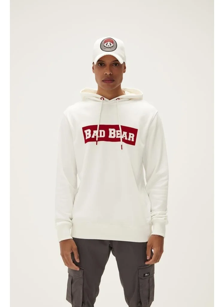 باد بير Flog Men's White Printed Hooded Sweatshirt