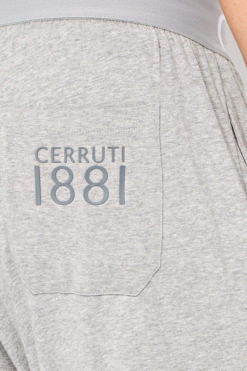 CERRUTI 1881 Men Regular Fit Brand Logo Sleepwear Pants, Heather Grey - Image 3