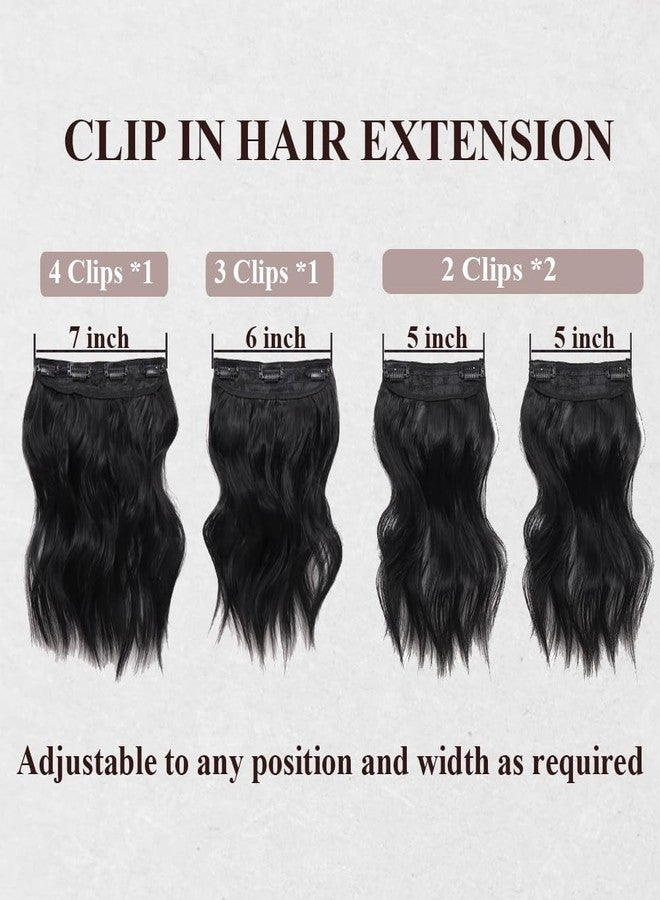 Colorful Queen Clip in Hair Extensions 4PCS Black Hair Extensions Clip ins for Women 10 Inch Body Wave Short Wavy Hair Extensions Thick Syntheitc Hairpieces - Image 2