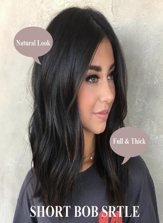 Colorful Queen Clip in Hair Extensions 4PCS Black Hair Extensions Clip ins for Women 10 Inch Body Wave Short Wavy Hair Extensions Thick Syntheitc Hairpieces - Image 5