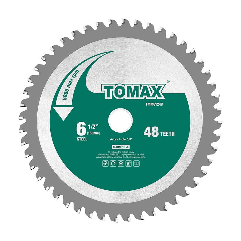 TOMAX 6-1/2-Inch 48 Tooth Industrial Level Steel and Ferrous Metal Saw Blade with 5/8-Inch Arbor - Image 1