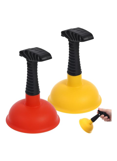 2Pcs Drain Plunger, Small Toilet Plunger, Mini Sink Plunger with Short Handle, Clog Remover Hand Ergonomic, Space-Saving, Plunger Unclogging Tool for Bathroom, Shower, Kitchen
