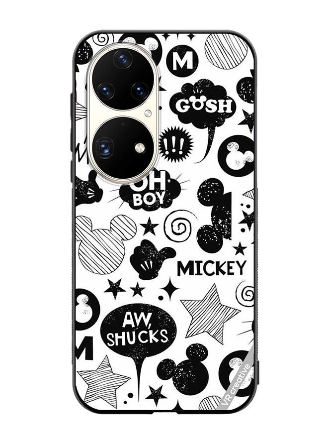 VR CREATIVE Protective Case Cover For Huawei P50 Pro Monocrome Mickey Patt Design Multicolour - Image 1