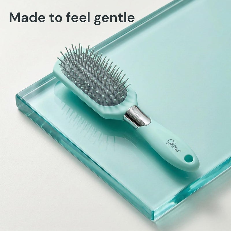 Glitters Travel Handbag Hair Brush - Tangle-Free with Flexible Bristles - Image 2