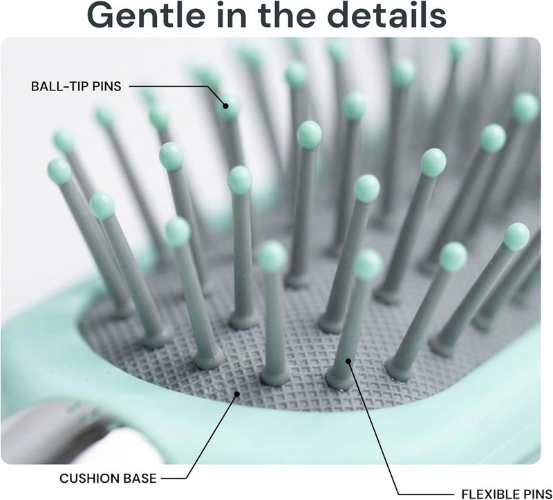 Glitters Travel Handbag Hair Brush - Tangle-Free with Flexible Bristles - Image 3