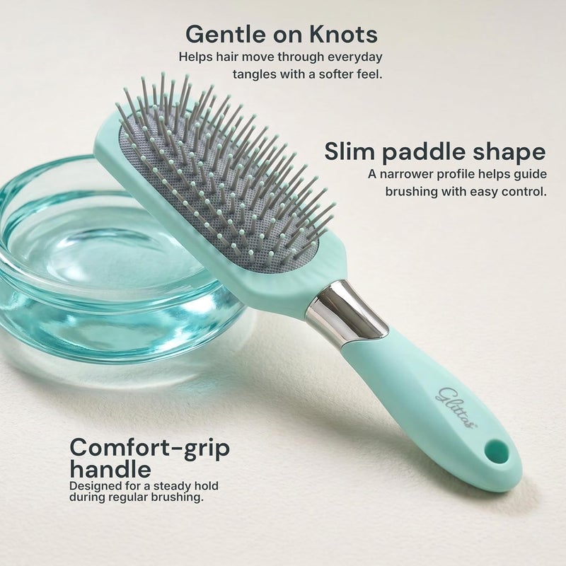 Glitters Travel Handbag Hair Brush - Tangle-Free with Flexible Bristles - Image 4