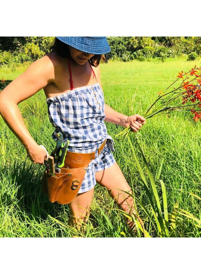 Gaucha Designs Leather Garden Tool Belt - Christmas Gardening gifts for women- Utility belt -Tool Organizer Holster Pouch -Gift for Gardener & Florist toolbelt- Gardening tools apron -Womens tool belt - Garden Belt - Image 5