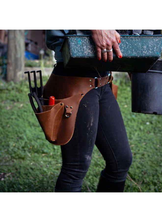Gaucha Designs Leather Garden Tool Belt - Christmas Gardening gifts for women- Utility belt -Tool Organizer Holster Pouch -Gift for Gardener & Florist toolbelt- Gardening tools apron -Womens tool belt - Garden Belt - Image 3