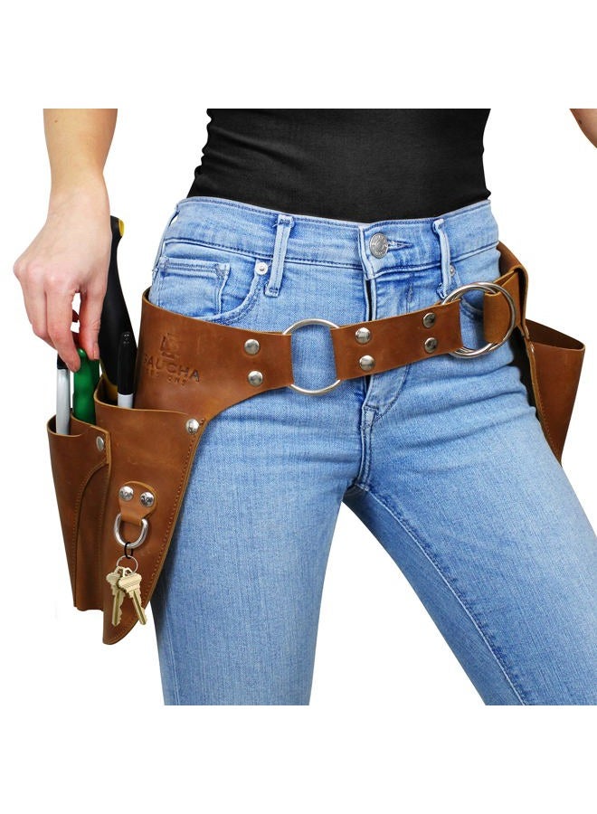 Gaucha Designs Leather Garden Tool Belt - Christmas Gardening gifts for women- Utility belt -Tool Organizer Holster Pouch -Gift for Gardener & Florist toolbelt- Gardening tools apron -Womens tool belt - Garden Belt - Image 1