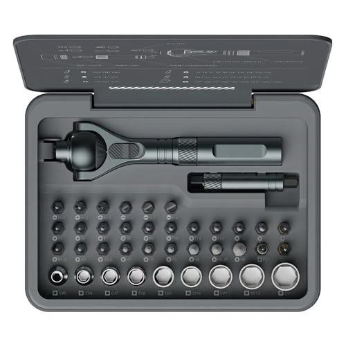 ATuMan 40 in 1 magnetic ratchet screwdriver set with Detachable Handle 180 Ratchet Head 45Tooth Mechanism Magnetic Tool Kit with Case for Computer Electronics Repair Ideal for Home DIY - Image 1
