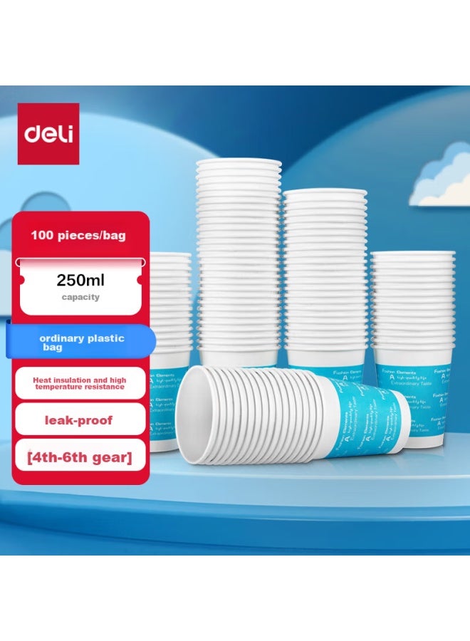Deli أكواب ورقية سميكة قابلة للتصرف 250 مل (9 أونصات) من دلي، عبوة 100، مستلزمات مكتبية، زرقاء - Image 1