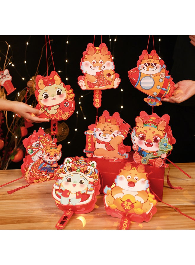 Loquat Children's Luminous Toys For Children's Day, Year's Eve Luminous Fairy Stick 2024 Festival Handmade DIY Dragon Dance Outdoor Dragon Instantaneous Awakening-Color:Year Of The Dragon 【flower Paper Dra - Image 3