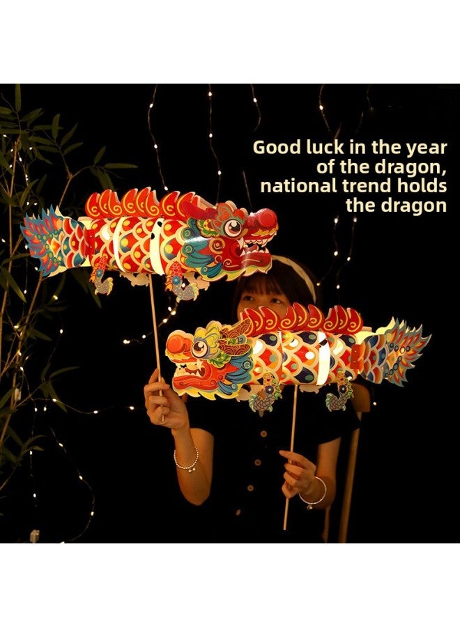 Loquat Children's Luminous Toys For Children's Day, Year's Eve Luminous Fairy Stick 2024 Festival Handmade DIY Dragon Dance Outdoor Dragon Instantaneous Awakening-Color:Year Of The Dragon 【flower Paper Dra - Image 2