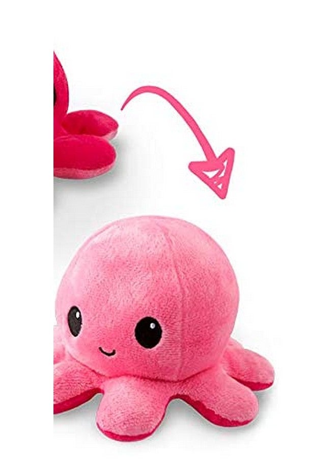 TeeTurtle - The Original Reversible Octopus Plushie - Light Pink + Dark Pink - Cute Sensory Fidget Stuffed Animals That Show Your Mood 4 inch - Image 3