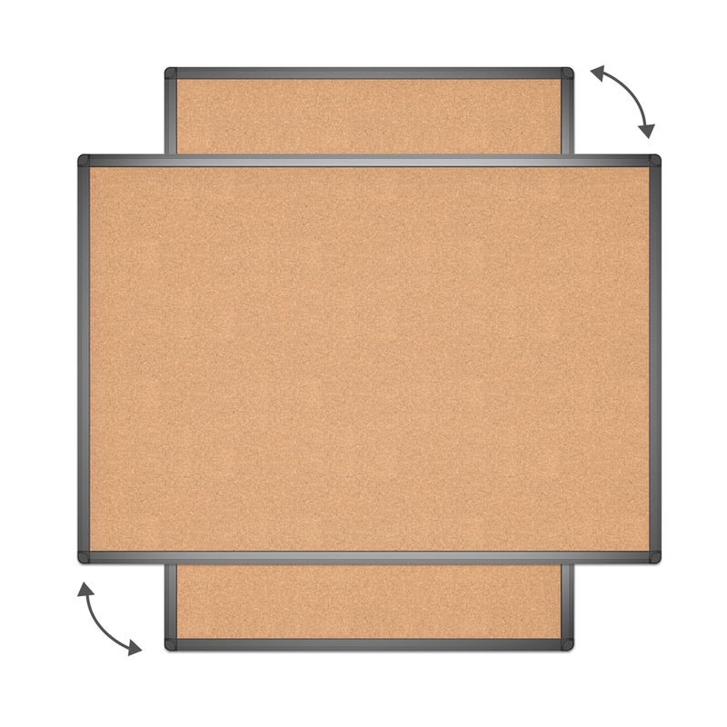 VIZ-PRO Cork Notice Board, 36 X 24 Inches, Cork Bulletin Board with Black Aluminium Frame - Image 3