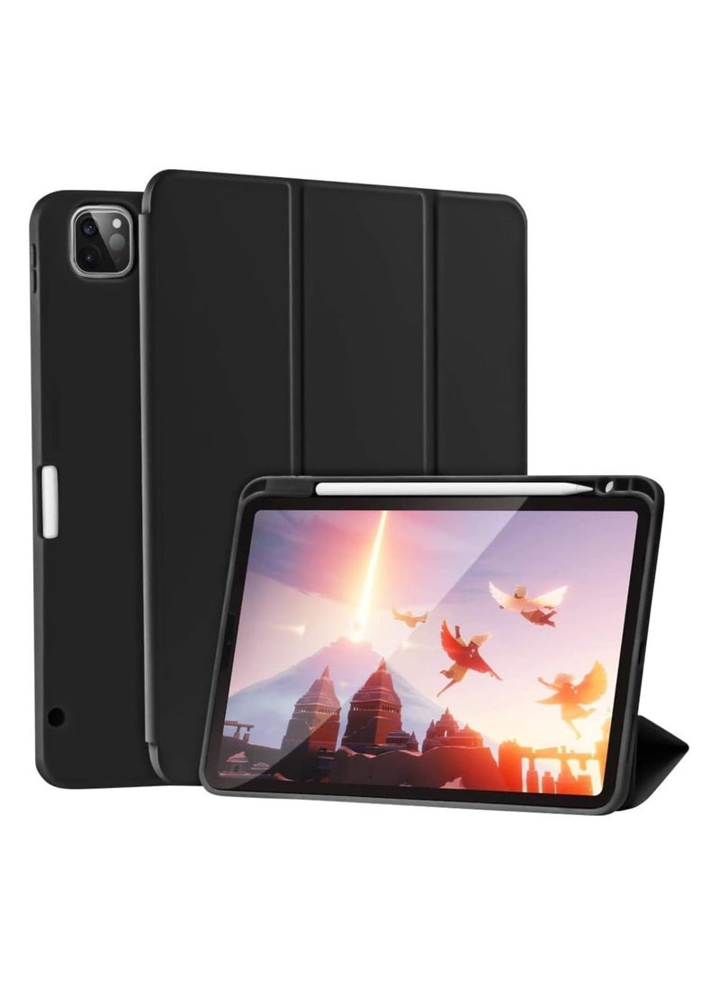 حافظة لجهاز iPad Pro مقاس 11 بوصة 2021 (الجيل الثالث)/2020 (الجيل الثاني) مع حامل قلم [يدعم شحن/اقتران قلم iPad الجيل الثاني] حامل ثلاثي قابل للطي نحيف، غلاف واقي ذكي - Image 1