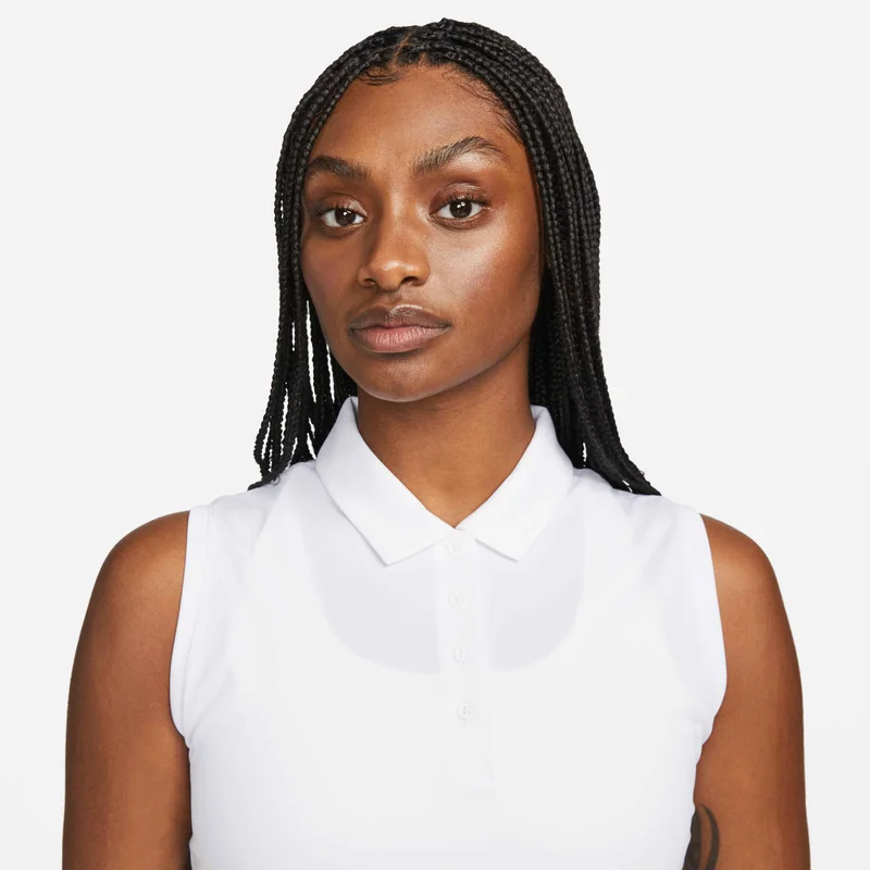 Nike White Women's Dri-FIT Victory SLD Sleeveless Polo Shirt for Women | Best Price UAE