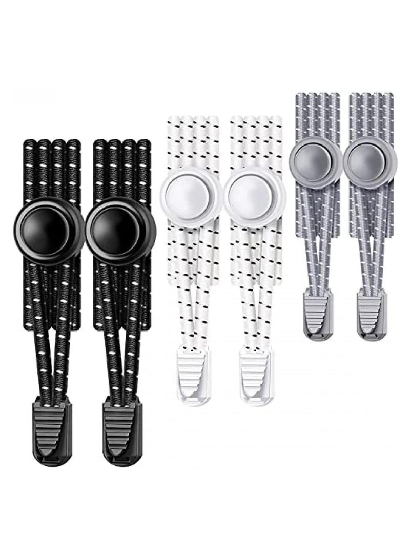 SYOSI 3 Pack Tieless Flat Shoe Laces Replacement for Sneakers,No Tie Elastic Laces with Quick Release,Adjustable Lock Tieless Shoe Laces Replacement for Trainers Walking Hiking All Shoes,120cm - Image 1