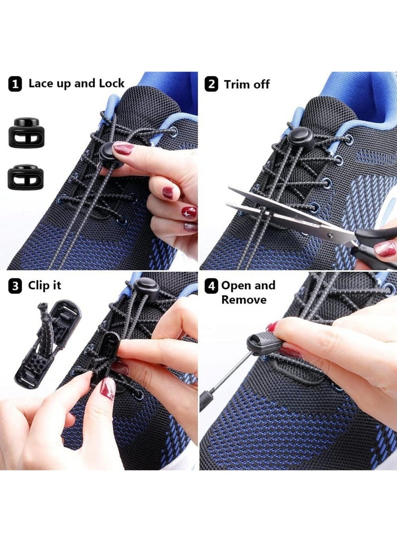 SYOSI 3 Pack Tieless Flat Shoe Laces Replacement for Sneakers,No Tie Elastic Laces with Quick Release,Adjustable Lock Tieless Shoe Laces Replacement for Trainers Walking Hiking All Shoes,120cm - Image 5