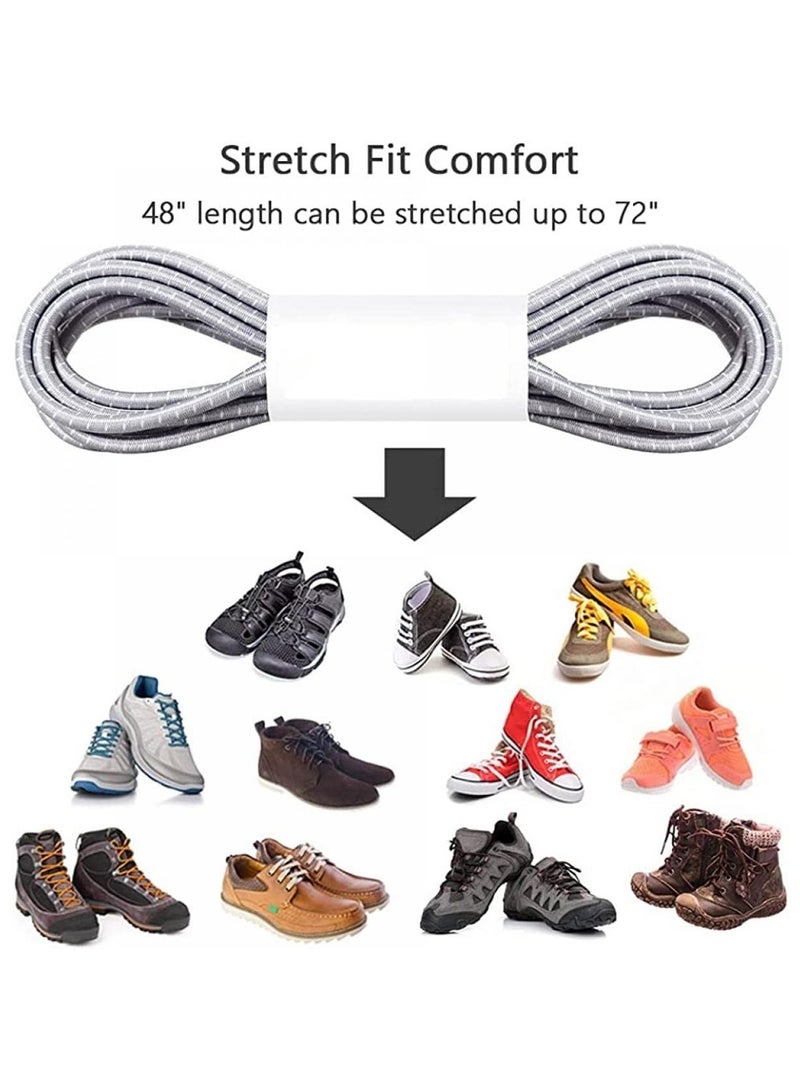 SYOSI 3 Pack Tieless Flat Shoe Laces Replacement for Sneakers,No Tie Elastic Laces with Quick Release,Adjustable Lock Tieless Shoe Laces Replacement for Trainers Walking Hiking All Shoes,120cm - Image 2