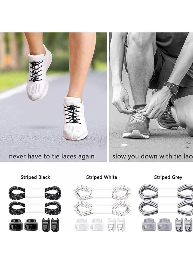 SYOSI 3 Pack Tieless Flat Shoe Laces Replacement for Sneakers,No Tie Elastic Laces with Quick Release,Adjustable Lock Tieless Shoe Laces Replacement for Trainers Walking Hiking All Shoes,120cm - Image 4