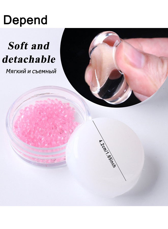 Depend Pink French Manicure Kit Silicone Nail Stamper, Clear Jelly Nail Stamper White Silicone Jelly Head French Tips Manicure Tools For Nail Art DIY Nail Decoration Accessories Nail Stamper Polish Gel - Image 2