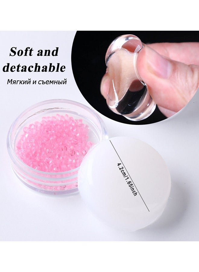 Depend Pink French Manicure Kit Silicone Nail Stamper, Clear Jelly Nail Stamper White Silicone Jelly Head French Tips Manicure Tools For Nail Art DIY Nail Decoration Accessories Nail Stamper Polish Gel  - Image 2