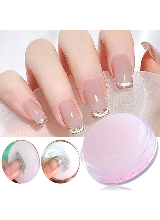 Depend Pink French Manicure Kit Silicone Nail Stamper, Clear Jelly Nail Stamper White Silicone Jelly Head French Tips Manicure Tools For Nail Art DIY Nail Decoration Accessories Nail Stamper Polish Gel  - Image 1