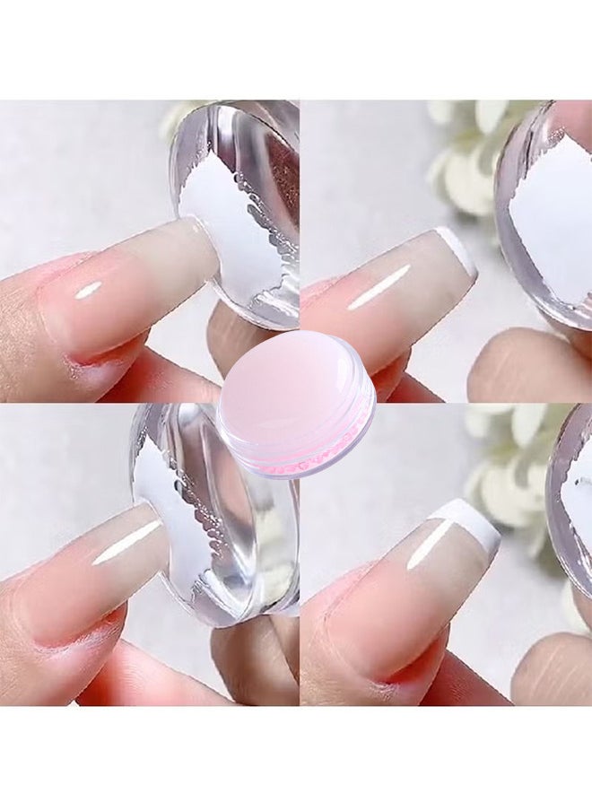 Depend Pink French Manicure Kit Silicone Nail Stamper, Clear Jelly Nail Stamper White Silicone Jelly Head French Tips Manicure Tools For Nail Art DIY Nail Decoration Accessories Nail Stamper Polish Gel  - Image 4