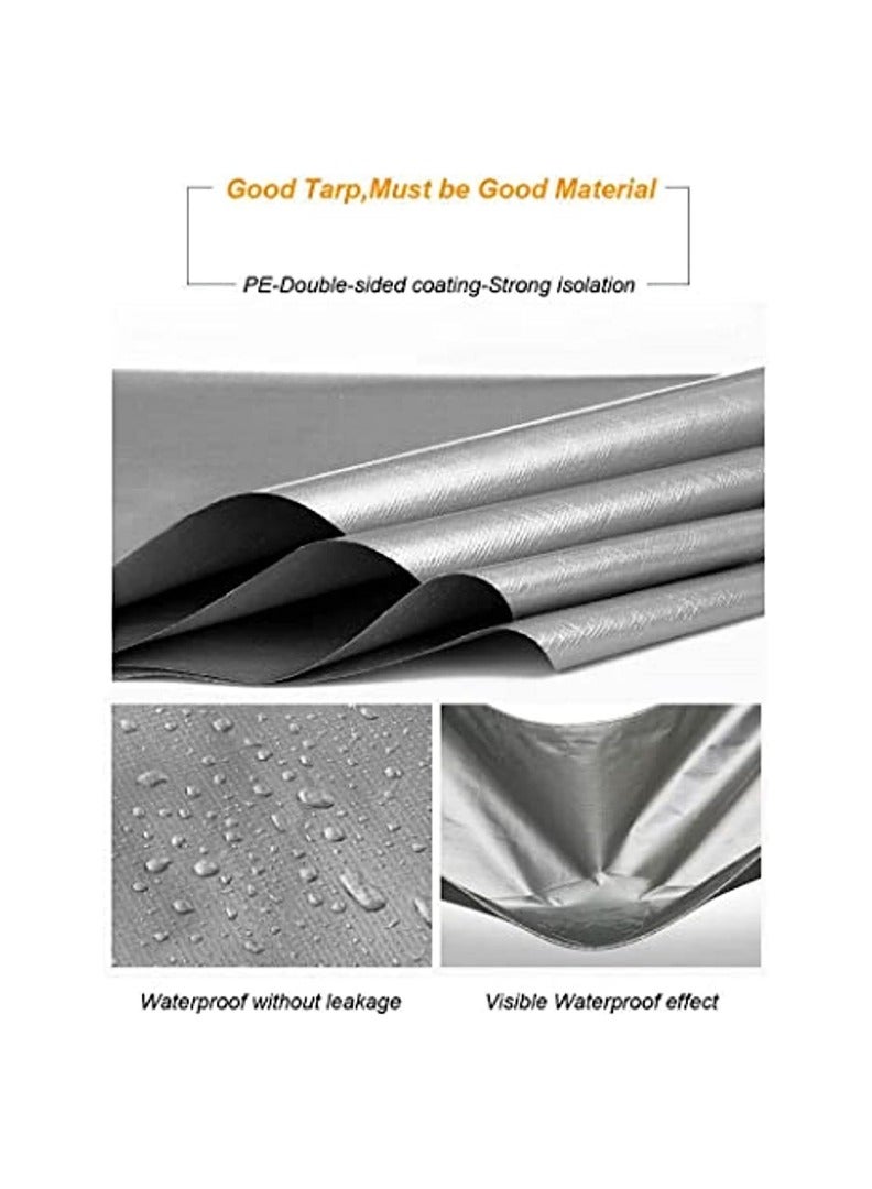 KNP Silver Rain Cover Tarpaulin Sheet 50x50 is a Large Heavy Duty Cover Designed to Provide Robust Protection Against Harsh Weather Conditions. - Image 4