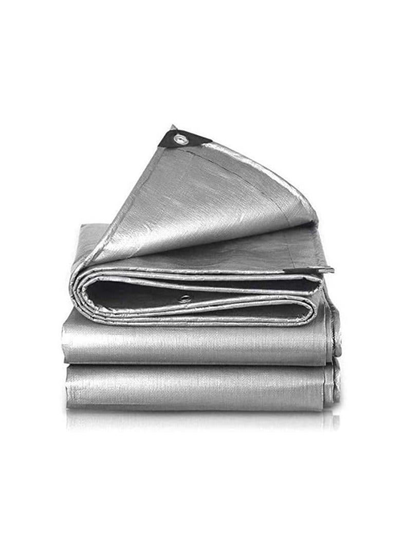 KNP Silver Rain Cover Tarpaulin Sheet 50x50 is a Large Heavy Duty Cover Designed to Provide Robust Protection Against Harsh Weather Conditions. - Image 1